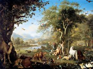 Adam/Eve in Garden by Wenzel Peter